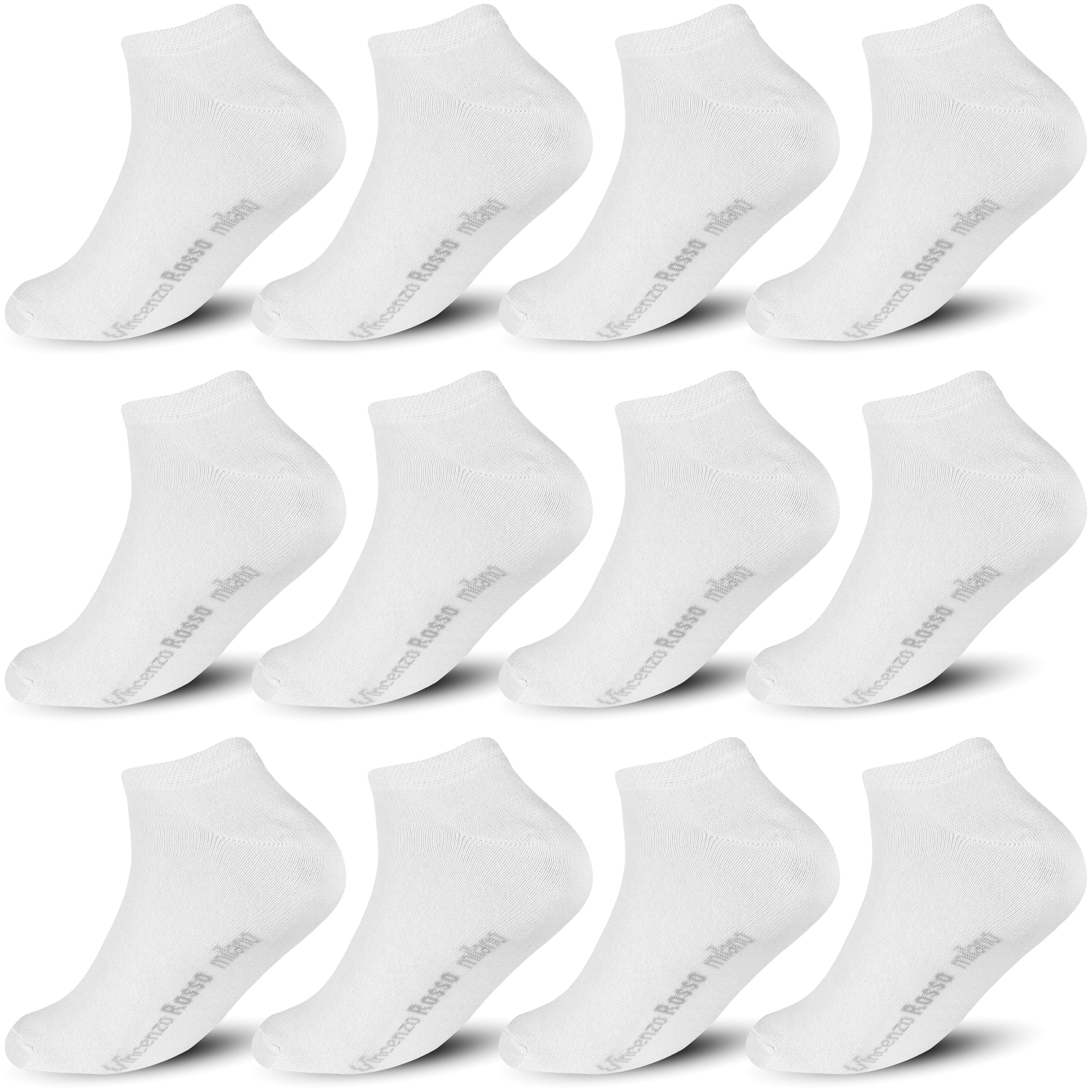 TEXEMP Sneakersocken 12 Paar Sneaker Socken Baumwolle Herren Damen Sport Schwarz Weiß Grau Kurz Füßlinge Quarter (Packung) Langlebig & Robust