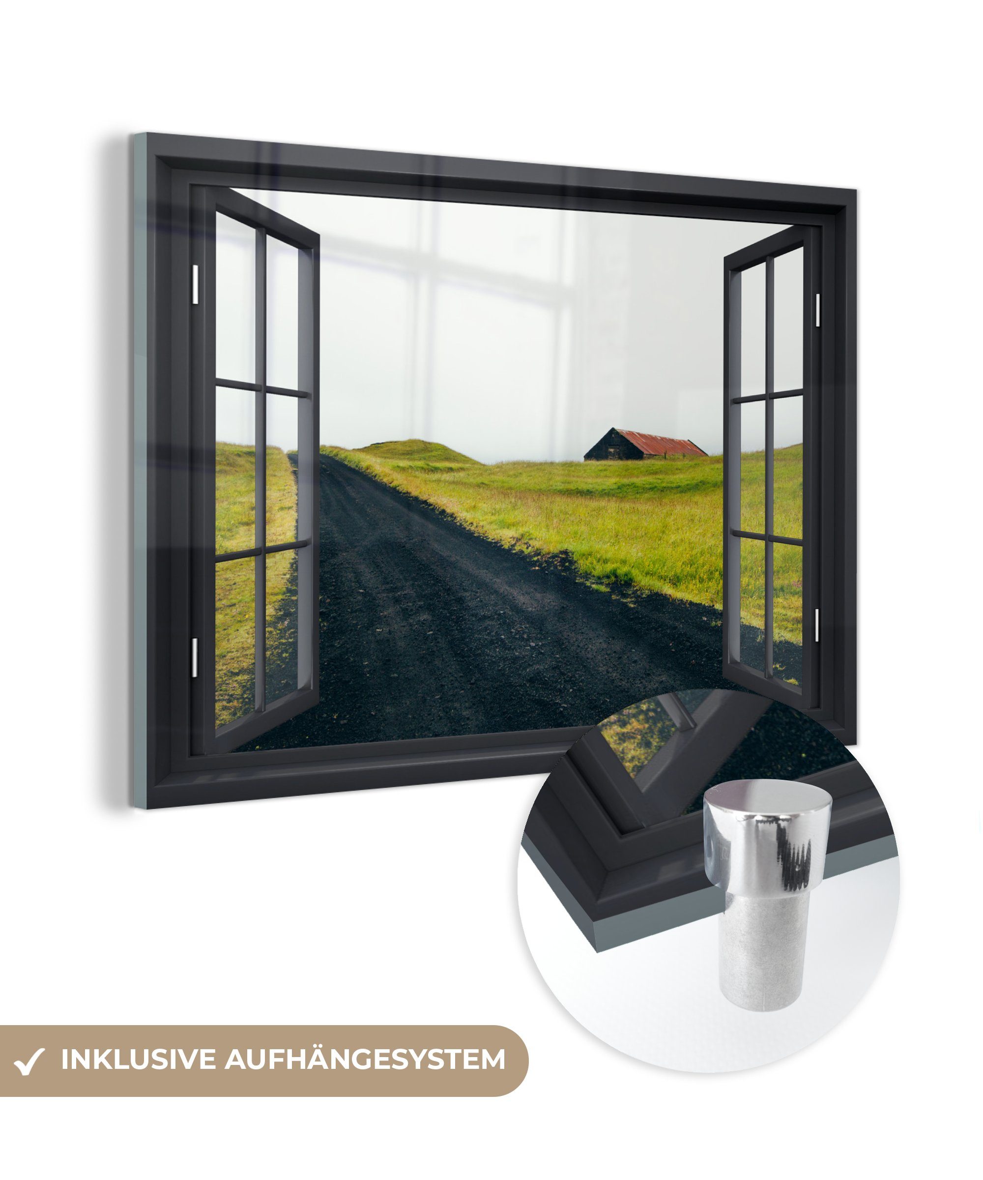 MuchoWow Acrylglasbild Aussicht - Natur - Nebel, (1 St), Glasbilder - Bilder auf Glas Wandbild - Foto auf Glas - Wanddekoration
