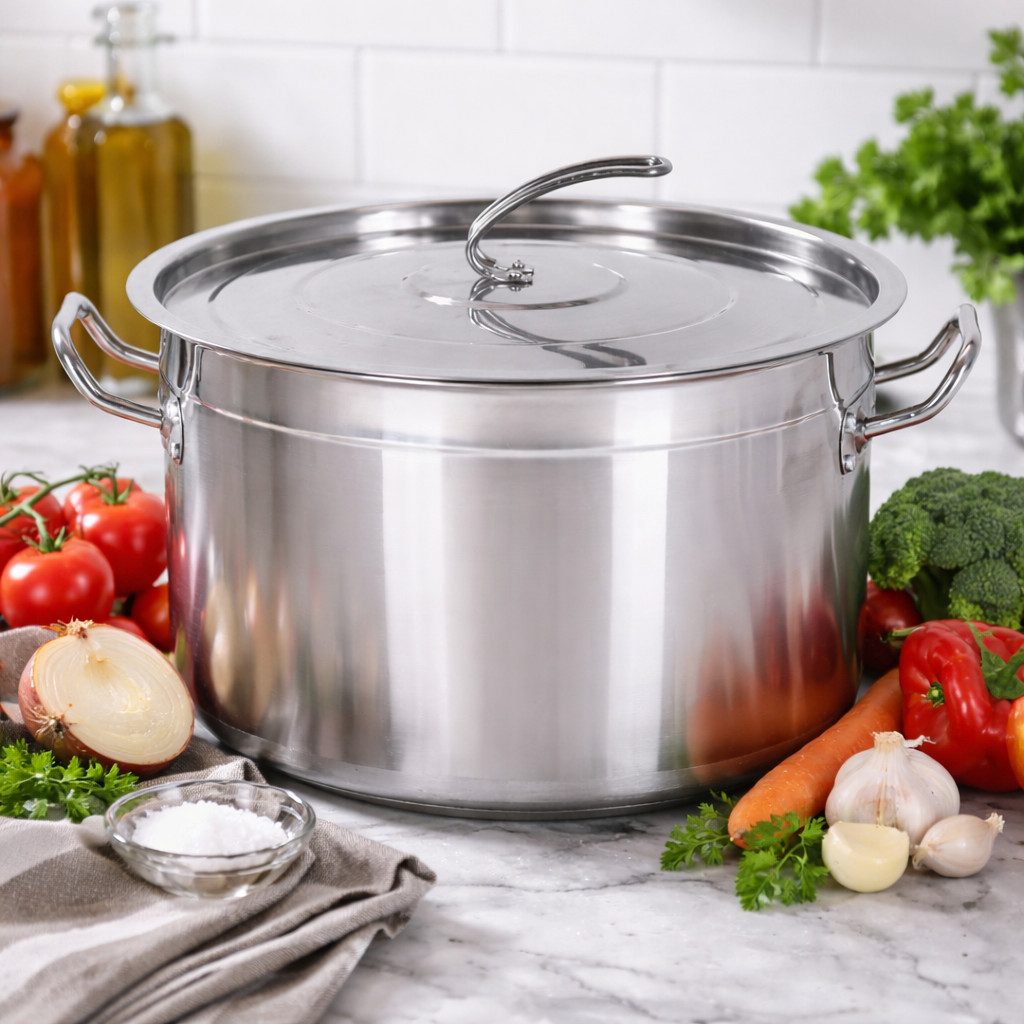 HOOZ Suppentopf Kochtopf Gastronomie Suppentopf Groß 13-100 Liter für alle Herdarten, Edelstahl (XXL Partytopf 15 l mit Deckel, 2-tlg., Induktionsgeeignet, inkl – Bild 2 von 5