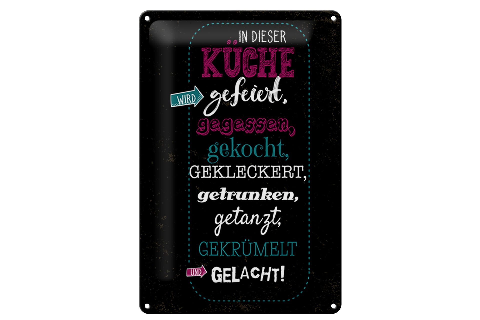 Metallschild Spruch 20x30cm In dieser Küche wird Aufzählung