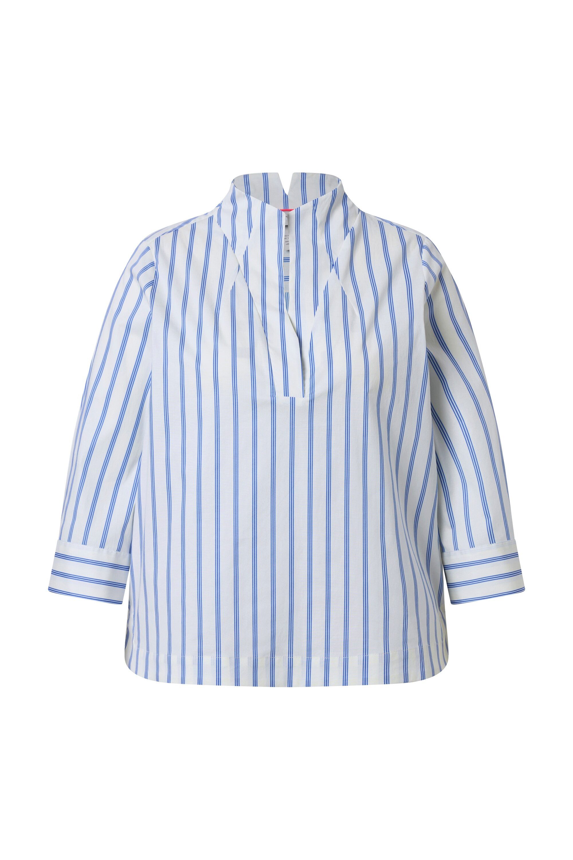 Ulla Popken Longbluse Tunika Streifen Kelchkragen 3/4-Arm hinten länger günstig online kaufen