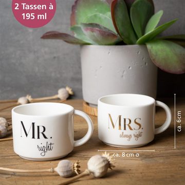 WeddingTree Becher Hochzeitstasse Mr Mrs