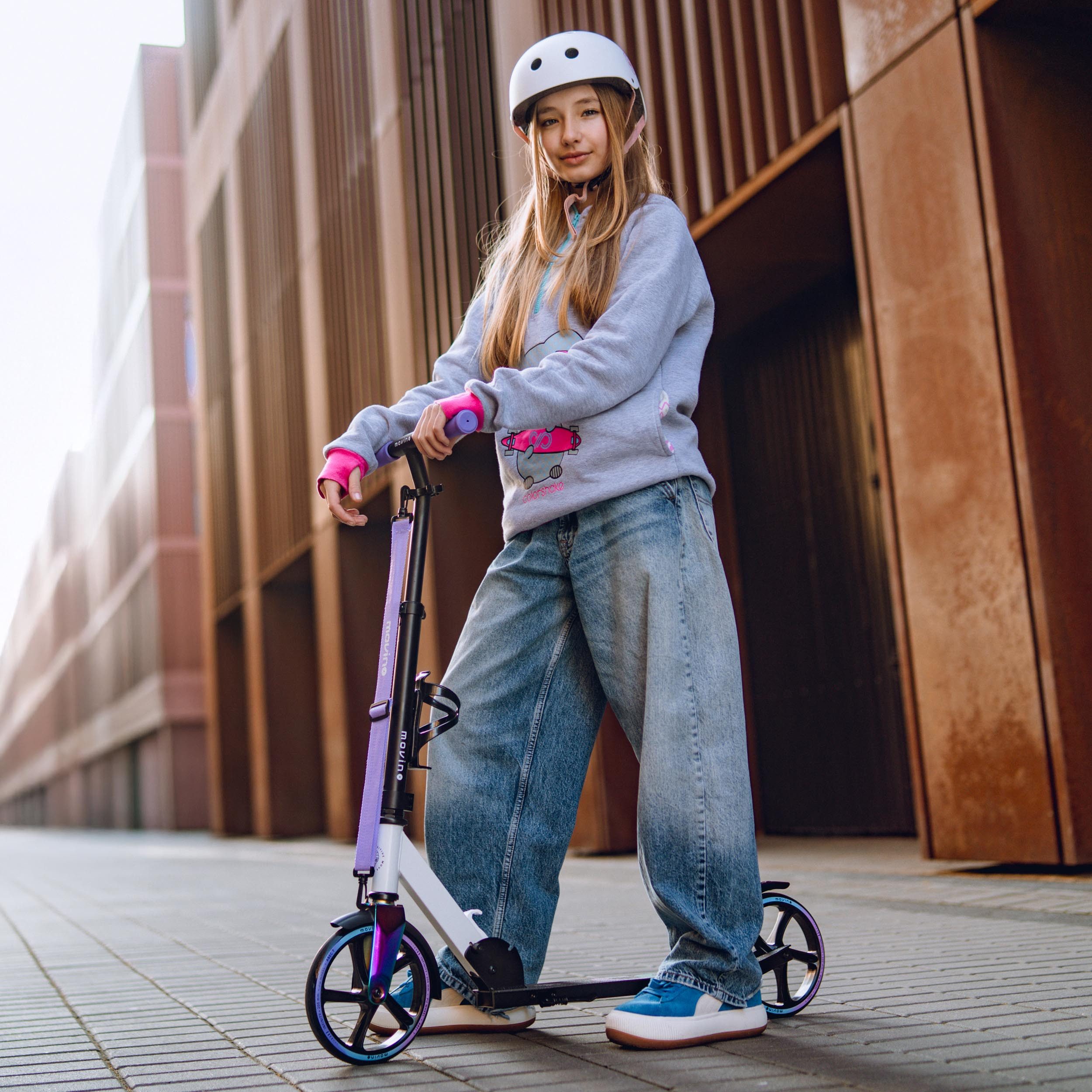 Movino Cityroller MOVINO INFINITY leicht 3,5 kg 200mm Rollen Flaschenhalter