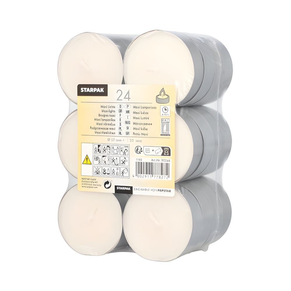 PAPSTAR Teelicht Maxi Lichte Ø 57 mm, 22 mm weiss 24 Stk
