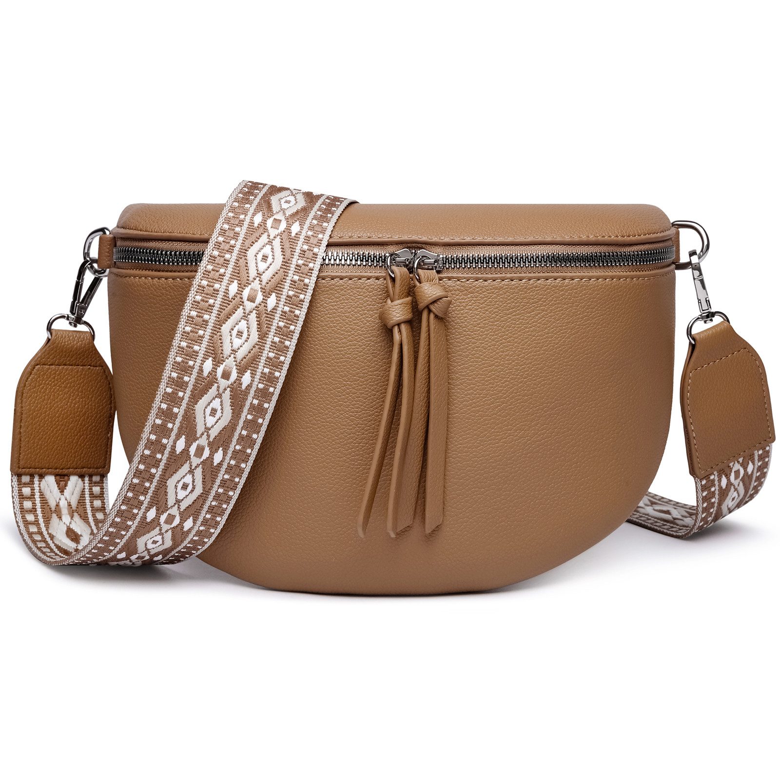 Fomax Bauchtasche aus Kunstleder, Damen Umhängetasche, mit Schulterriemen