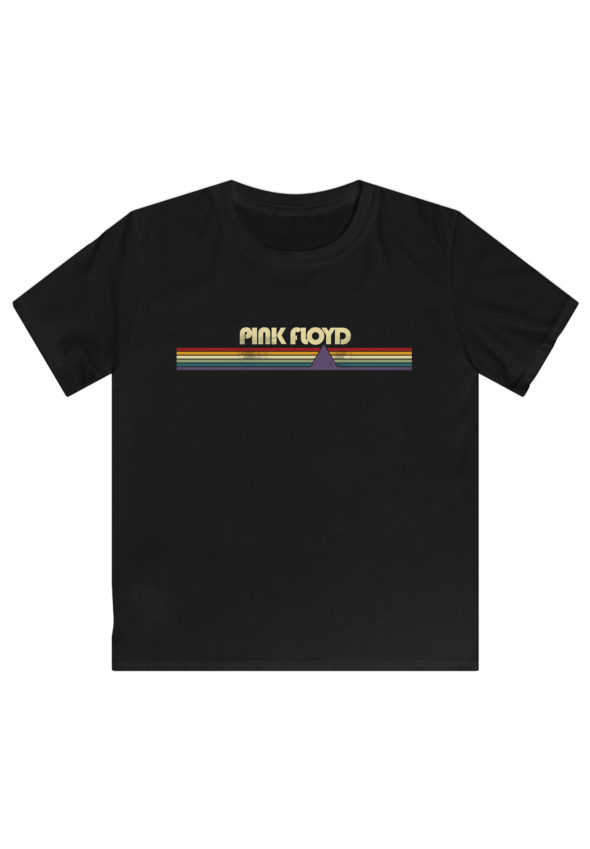 F4NT4STIC T-Shirt Pink Floyd Prism Stripes. Retro Print