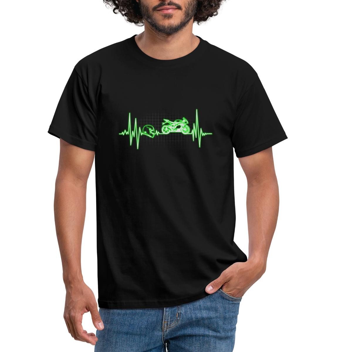 Spreadshirt T-Shirt Biker Herzschlag Motorrad Männer günstig online kaufen