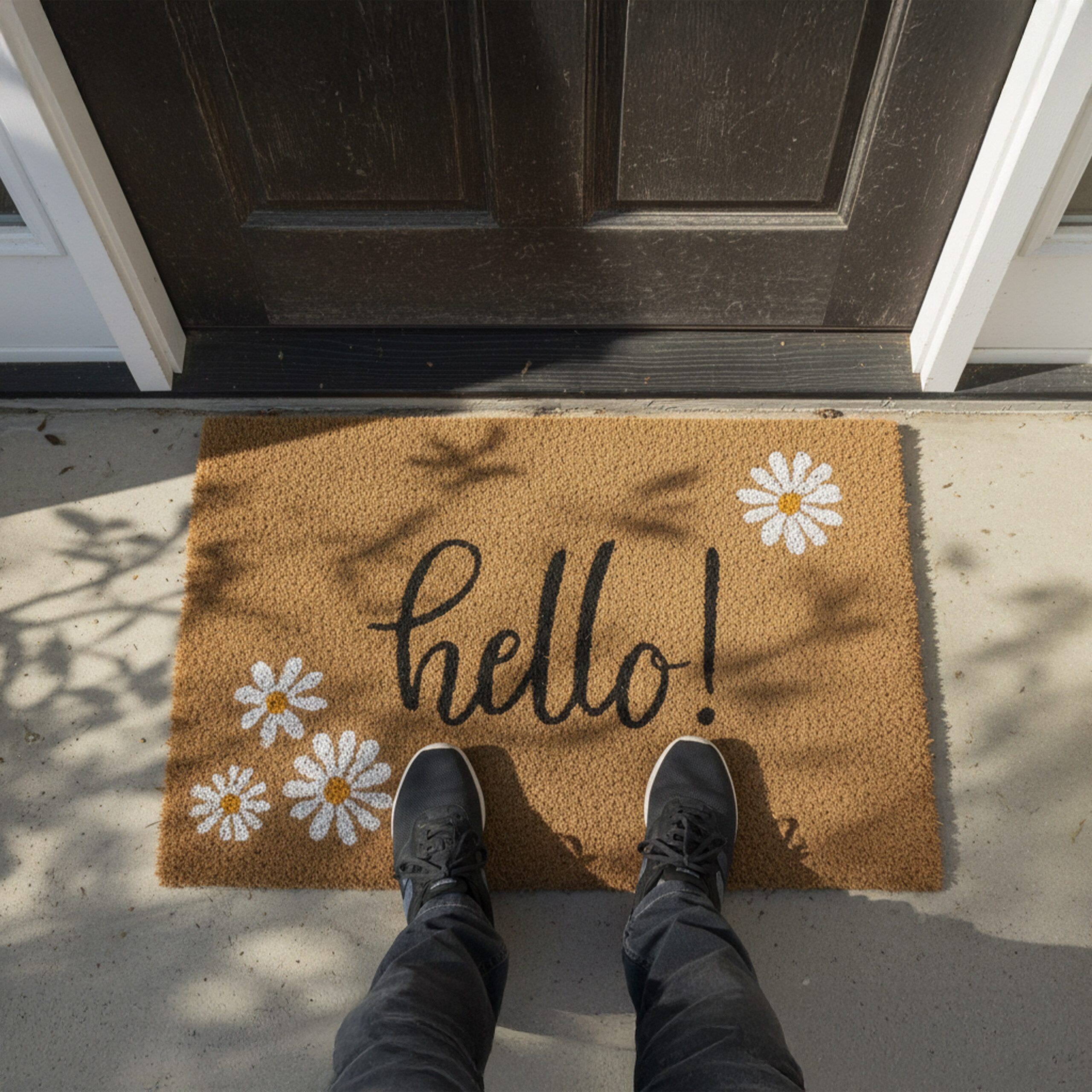 relaxdays Fußmatte Kokos Fußmatte Begrüßung, rechteckig, Höhe: 15 mm, J günstig online kaufen