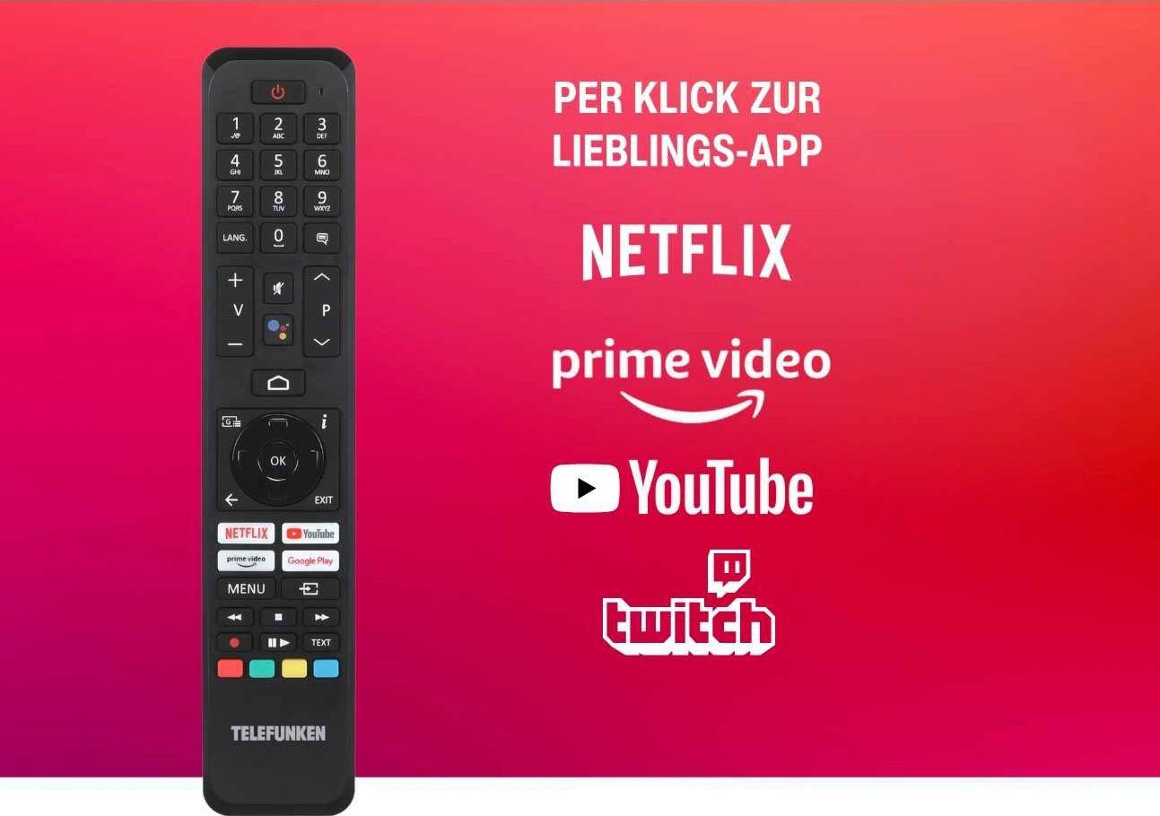 D50V950M2CWH Telefunken Zoll, Assistent,Android-TV) 4K (126 HD, LED-Fernseher TV, cm/50 Dolby Smart-TV, Atmos,USB-Recording,Google Android Ultra