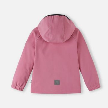 reima Allwetterjacke Reima Vantti Softshell Jacke Sunset Pink 140 atmungsaktiv abnehmbare Kapuze Reißverschlusstasche