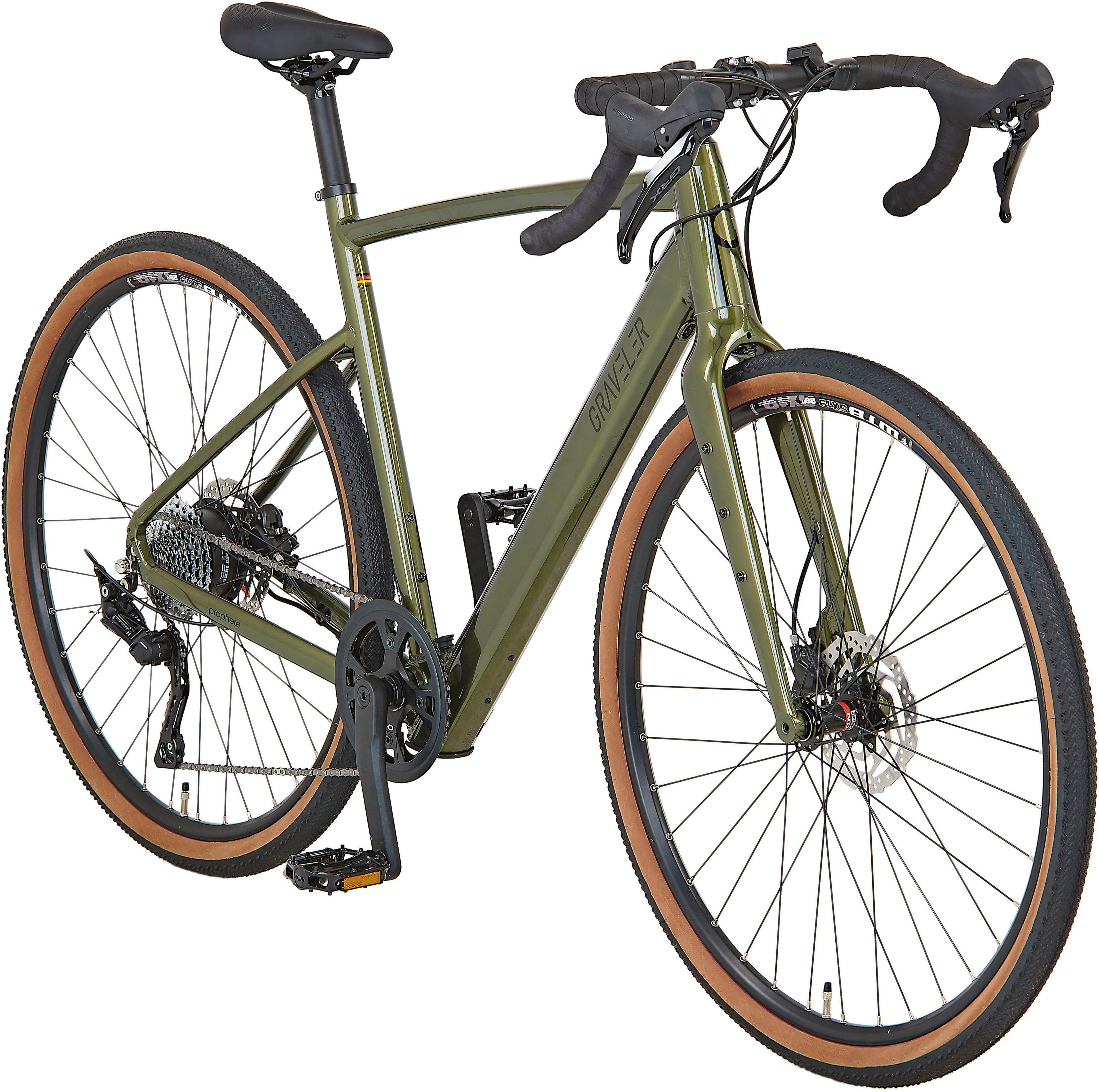 Prophete E-Bike Gravelbike Graveler 1.0, 8 Gang Shimano, Kettenschaltung, Heckmotor, 360 Wh, Pedelec, Elektrofahrrad für Herren