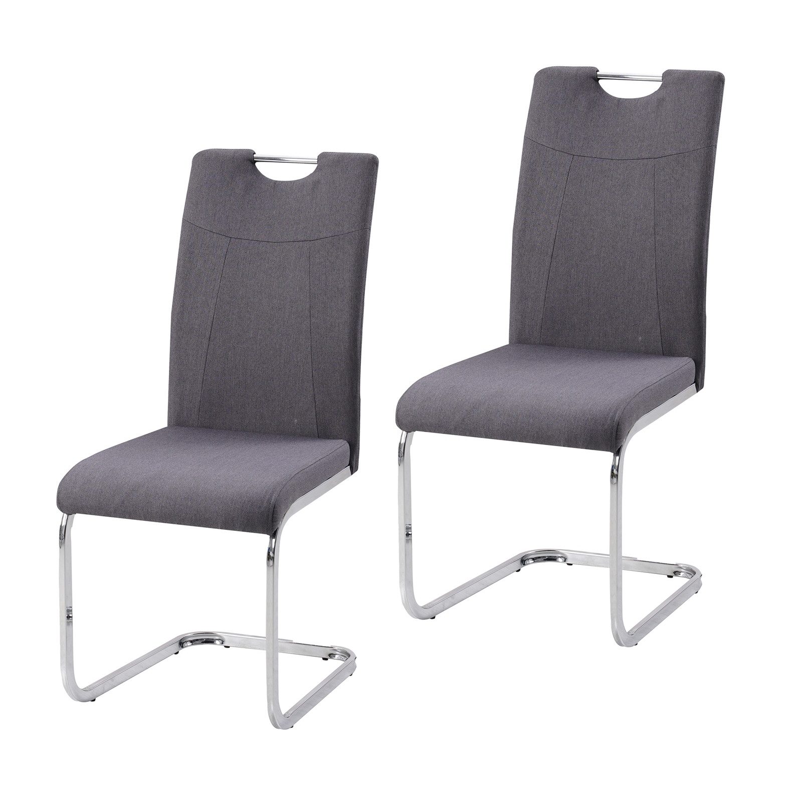 HTI-Line Freischwinger Schwingstuhl KellyC Grau 2er (Set, 2 St), Freischwinger Esszimmerstuhl