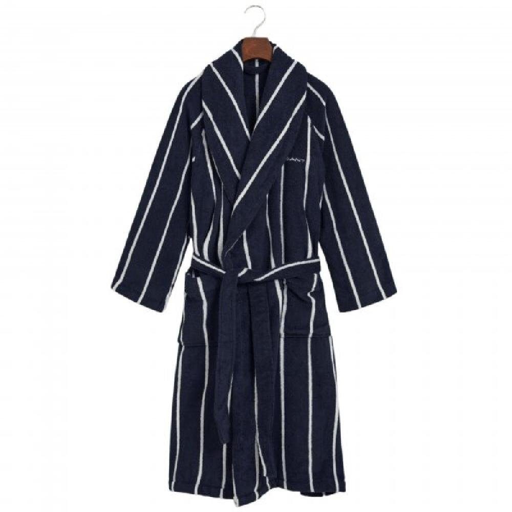 Gant Bademantel Gant Home Bademantel Stripe Robe Evening Blue (XL)