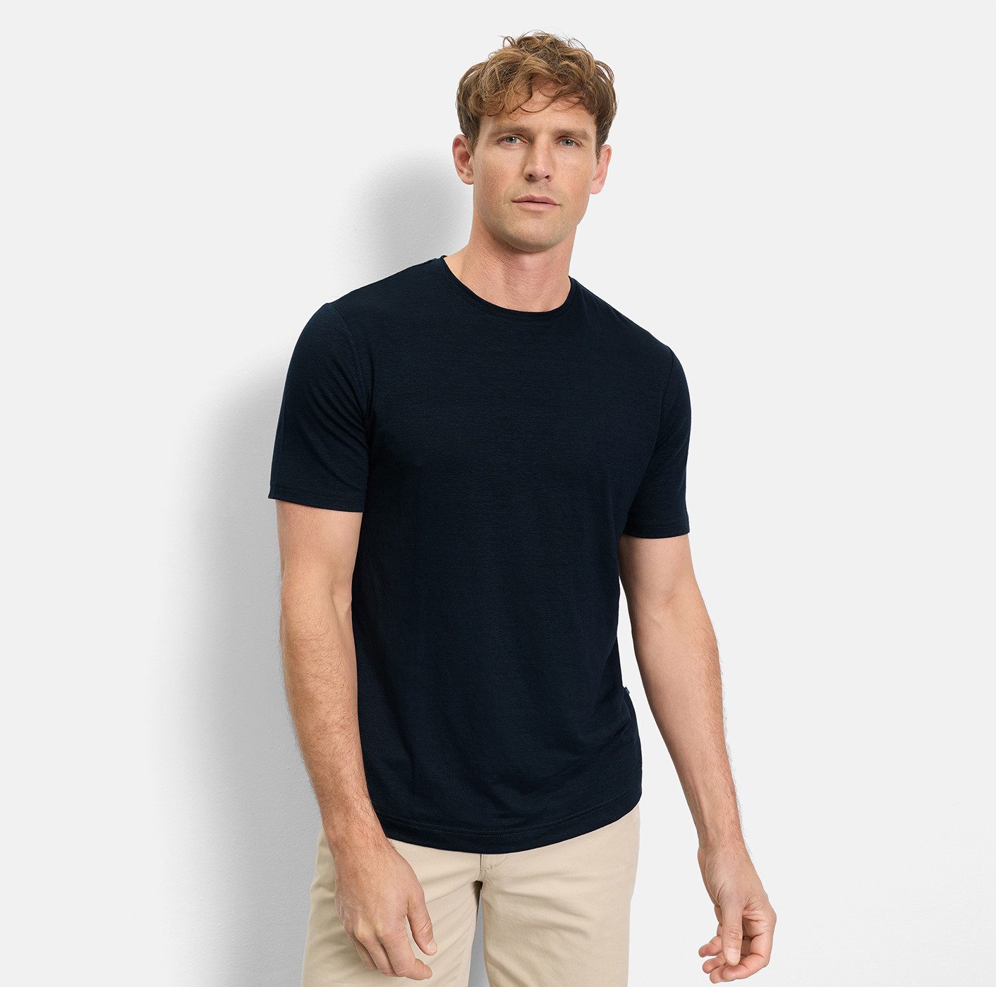 OLYMP Rundhalsshirt aus Leinen