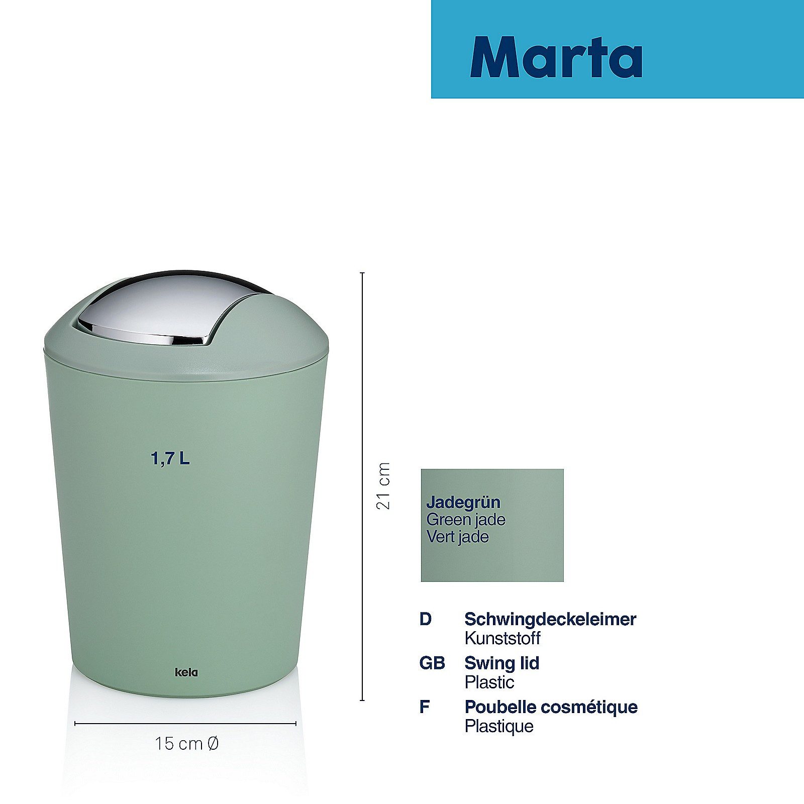 kela Tischrestebehälter Marta, matte Optik, 1,7 L