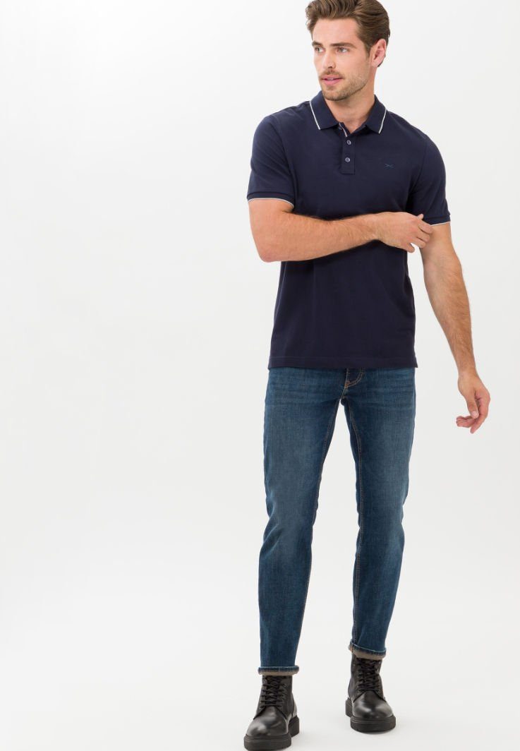 Style dunkelblau Brax Poloshirt PETE