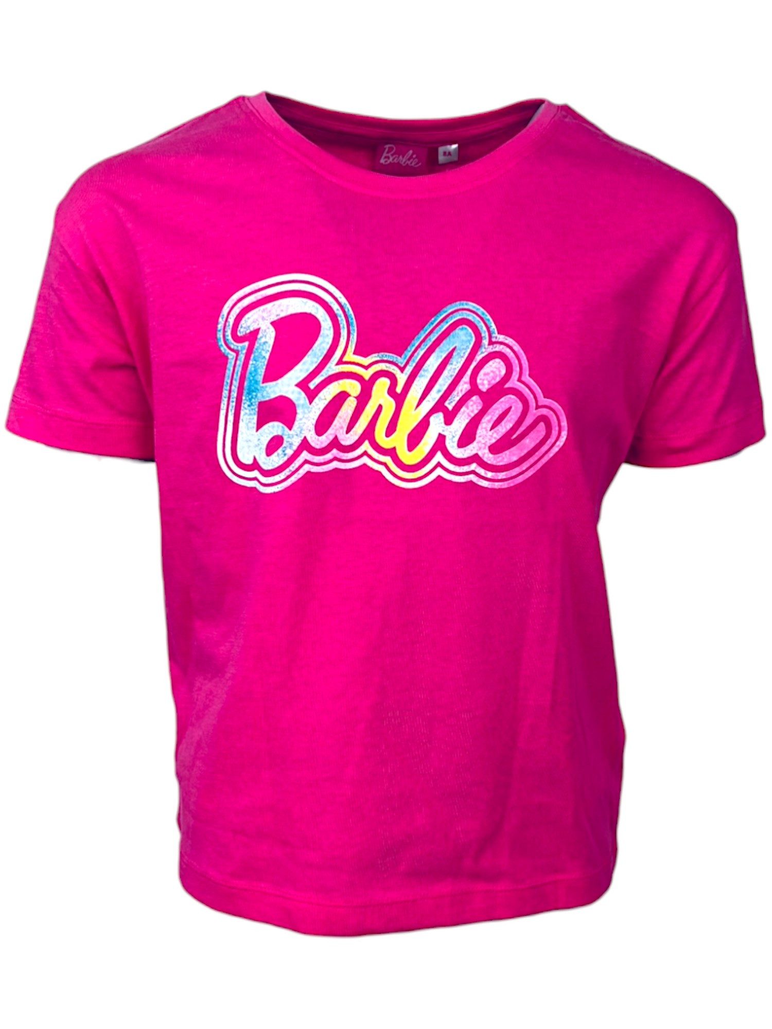 Barbie T-Shirt Barbie Mädchen Jersey Kurzarmshirt aus Baumwolle Gr. 104 - 140 cm