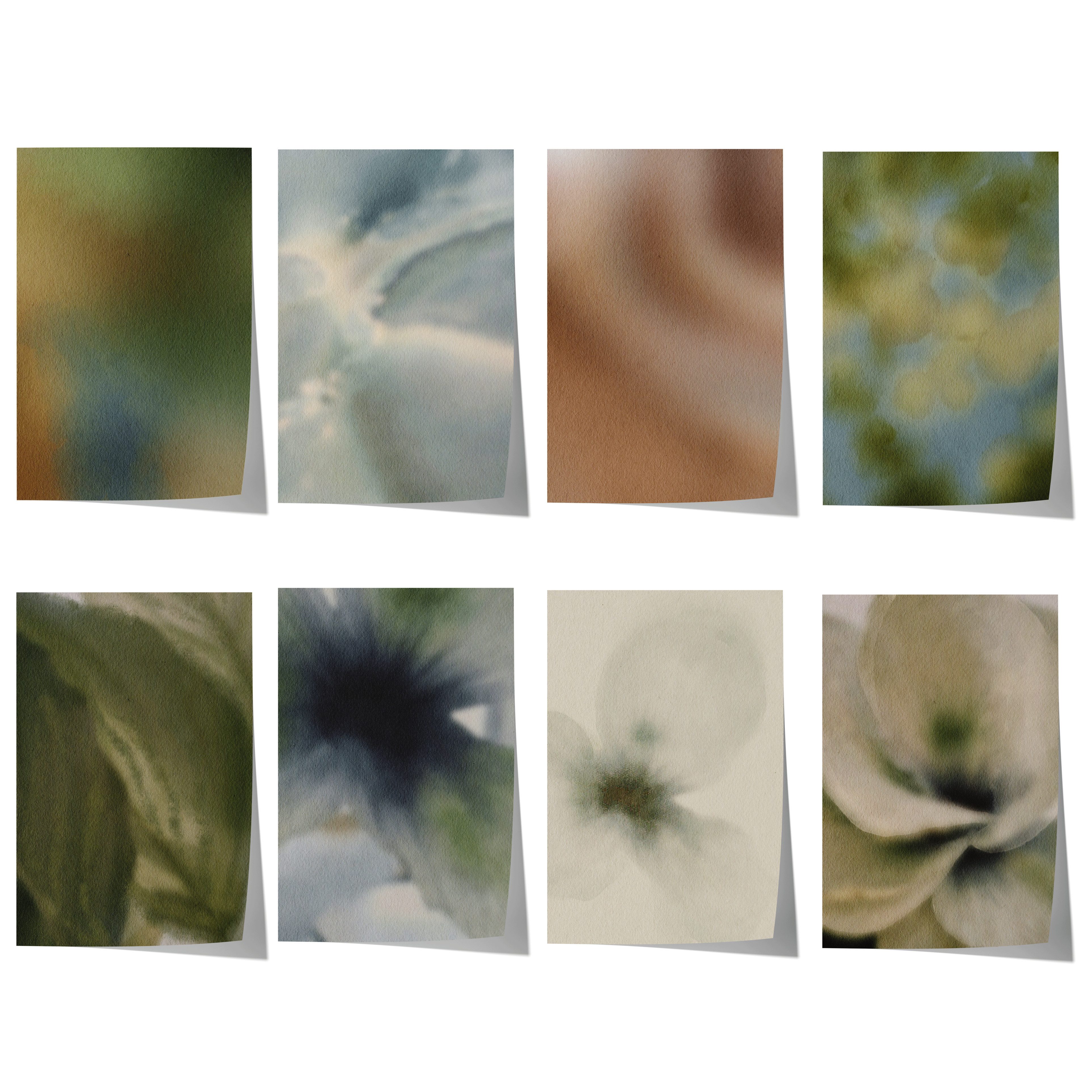 JUSTGOODMOOD Poster Abstrakte Botanische Aquarell Geschenkidee Organische Naturformen Mini, E (1 St)