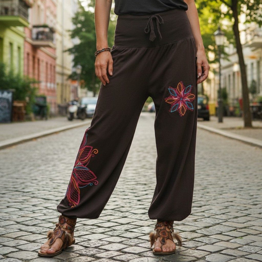 Guru-Shop Relaxhose Weite Pluderhose mit breitem Bund und.. Ethno Style, al günstig online kaufen