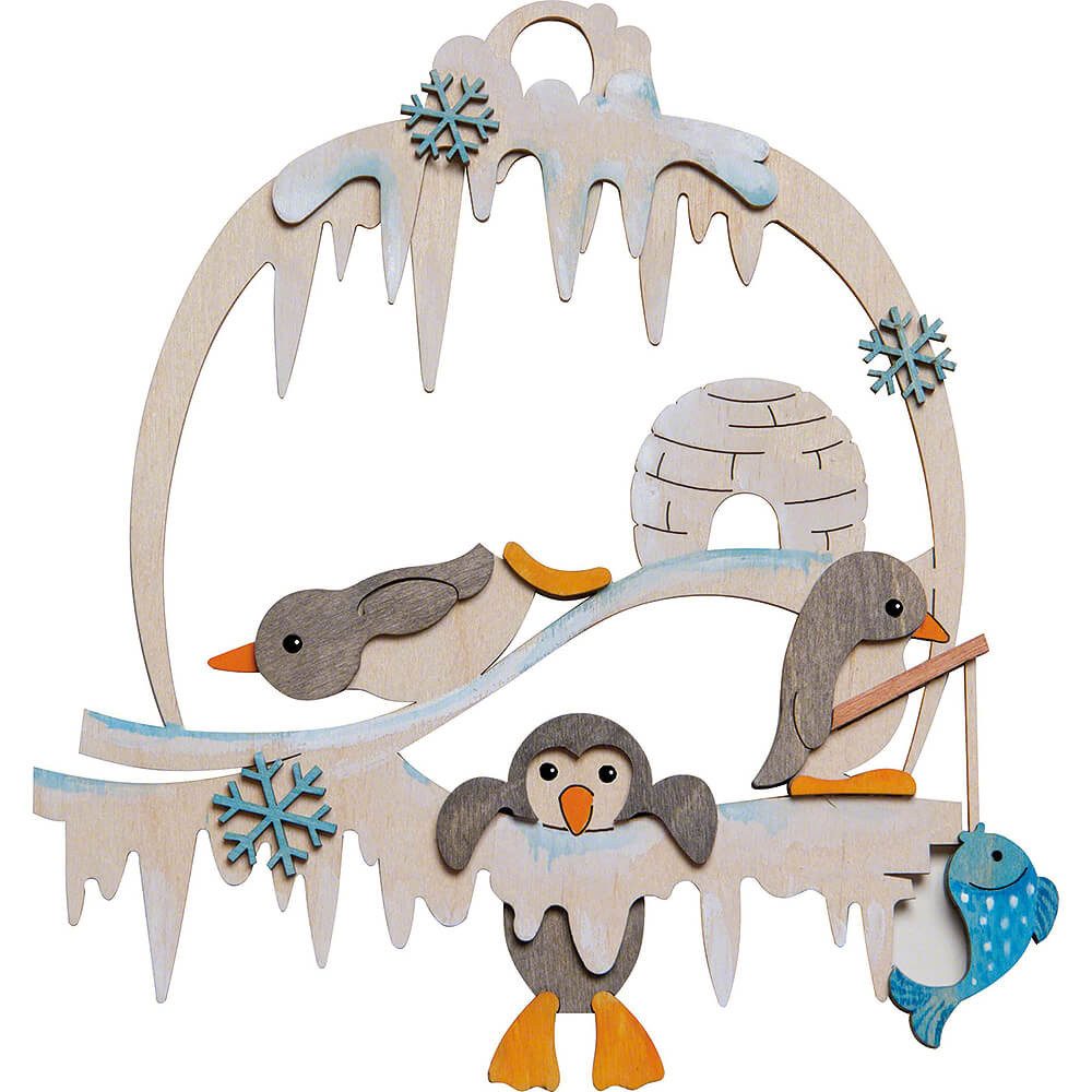 Kuhnert Schwibbogen Bastelset Fensterbild Pinguin (21cm) von Drechslerei Kuhnert