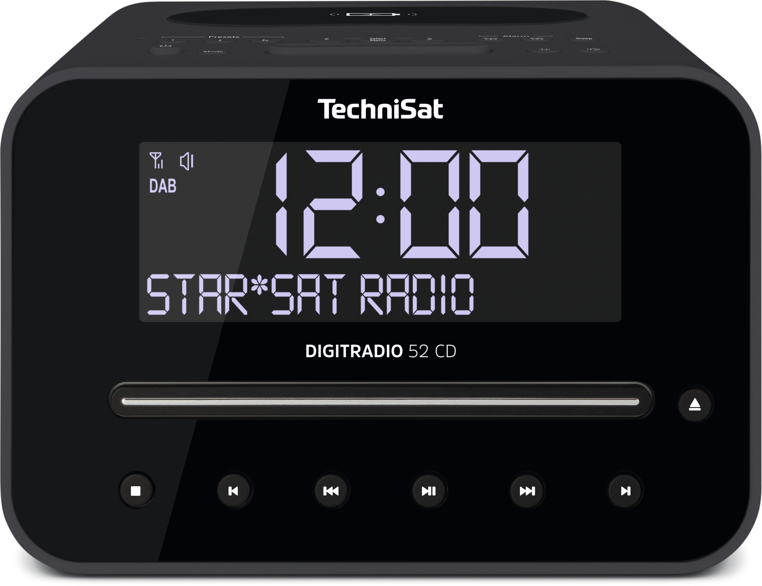 Wireless Charging TechniSat CD CD-Player, Bluetooth, Radiowecker DIGITRADIO DAB+/UKW, schwarz 52