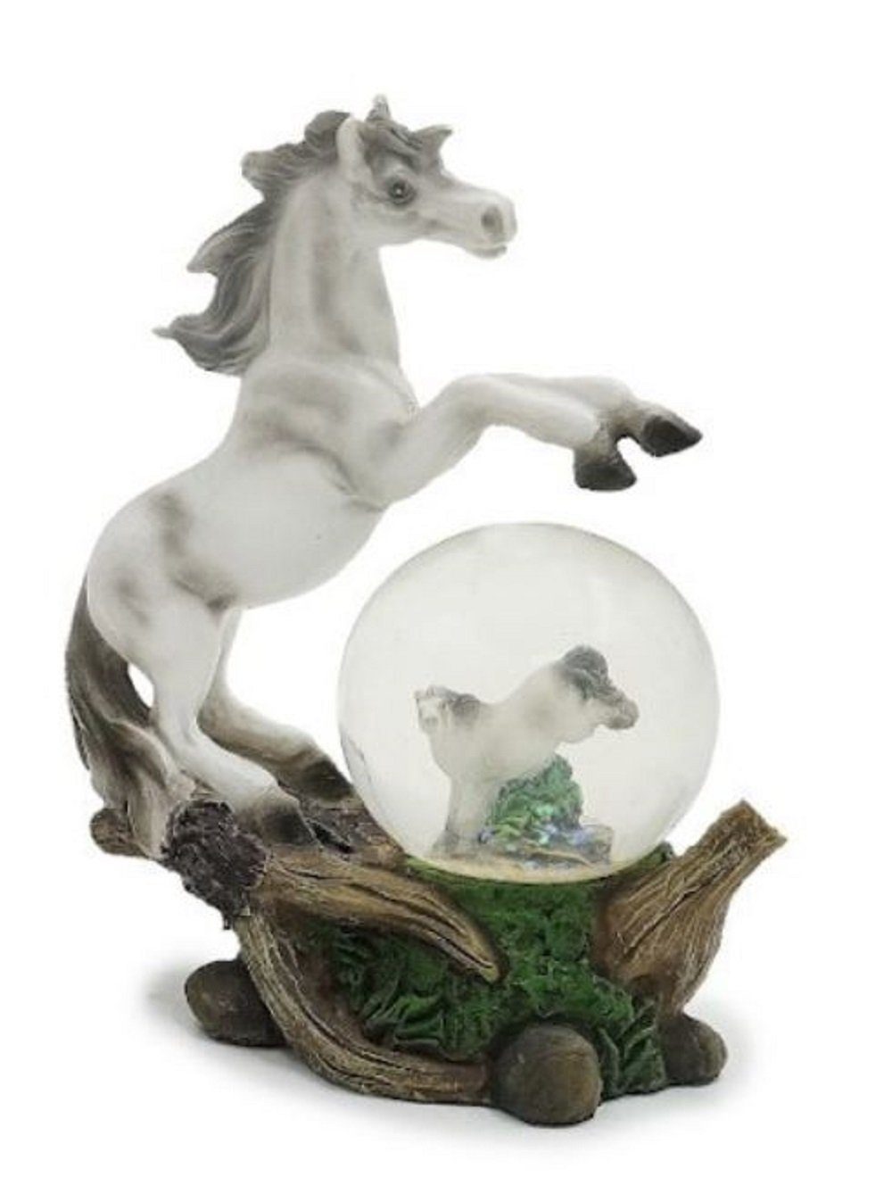 Euro Souvenirs Dekokugel Pferd aus Polyresin mit Pferdchen Glitzerkugel 9x5x11,5cm (1 St), Souvenir Figuren Dekorationsartikel - Geschenkartikel