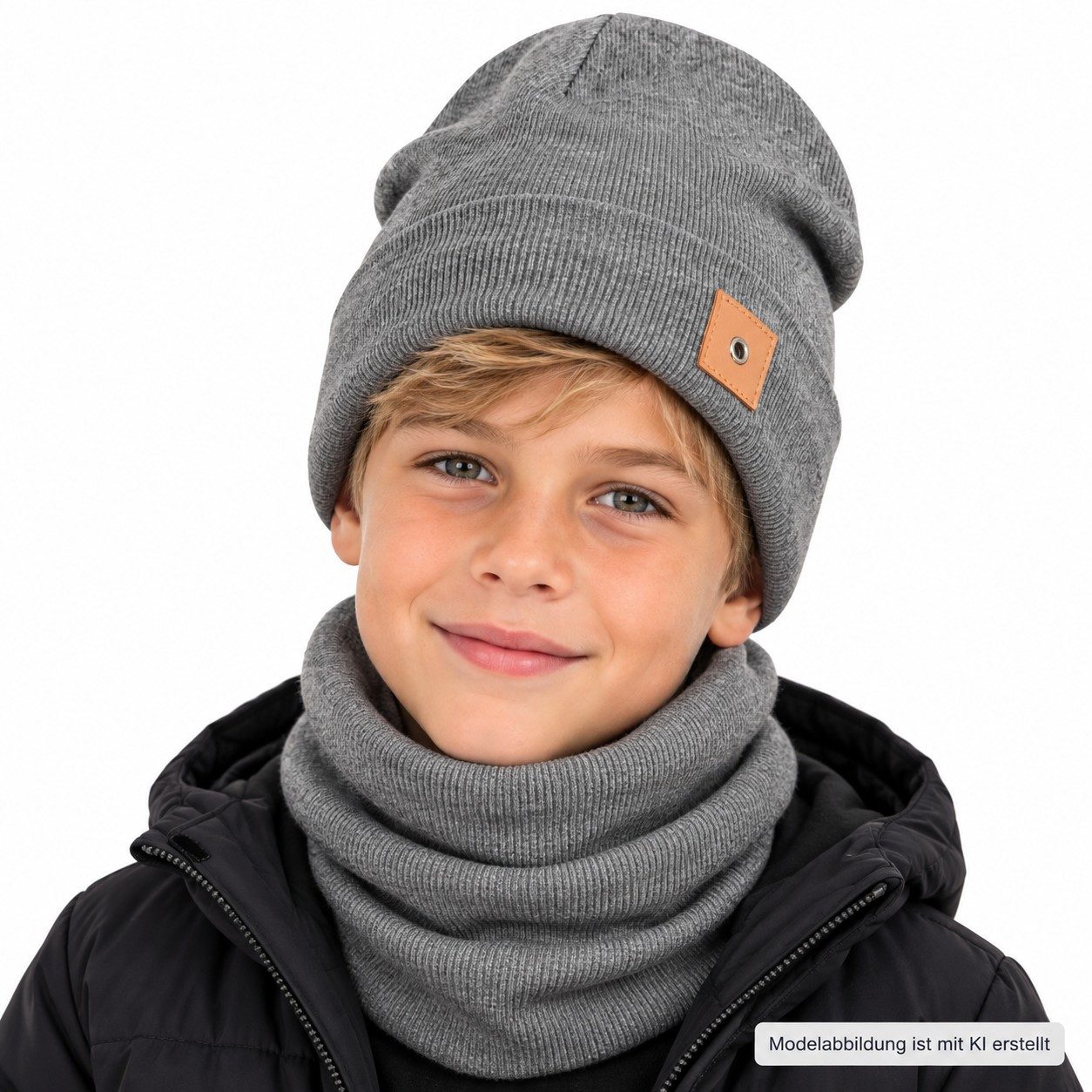 Smarilla Mütze & Schal Kindermütze mit Schal, Winterset für Jungen & Mädchen