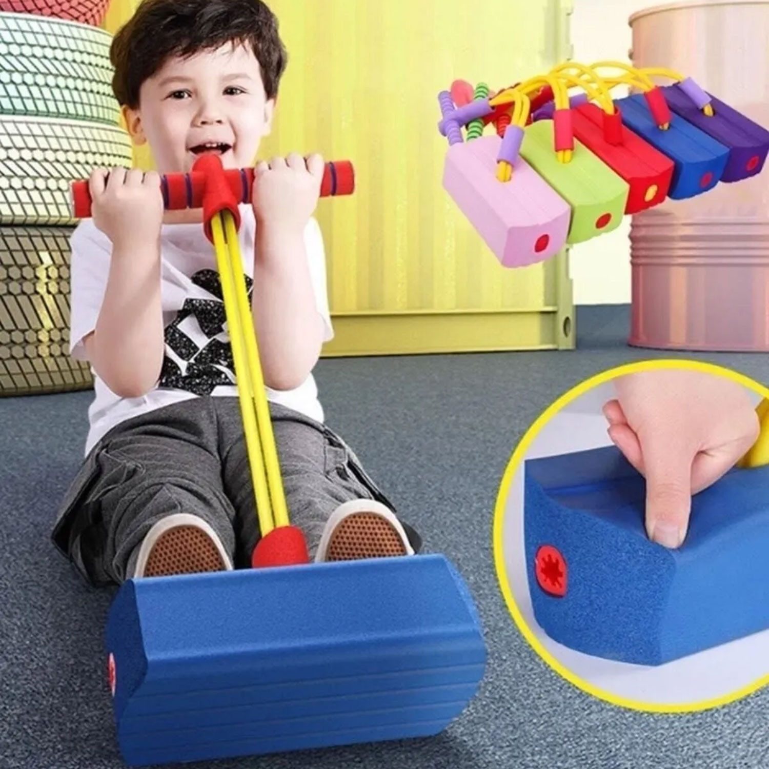 Jungengel Gymnastikband Springspielzeug Hüpfspielzeug Kind Trainingsspiel Kleinkind Förderung, Bis max. 50kg & 9 Jahren empfohlen, Elastisch und TOP für Kinder