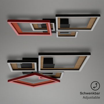 Briloner Leuchten LED Deckenleuchte 3727-015, LED fest verbaut, Warmweiß, in Stufen dimmbar, Memoryfunktion, schwenkbar, gold-braun