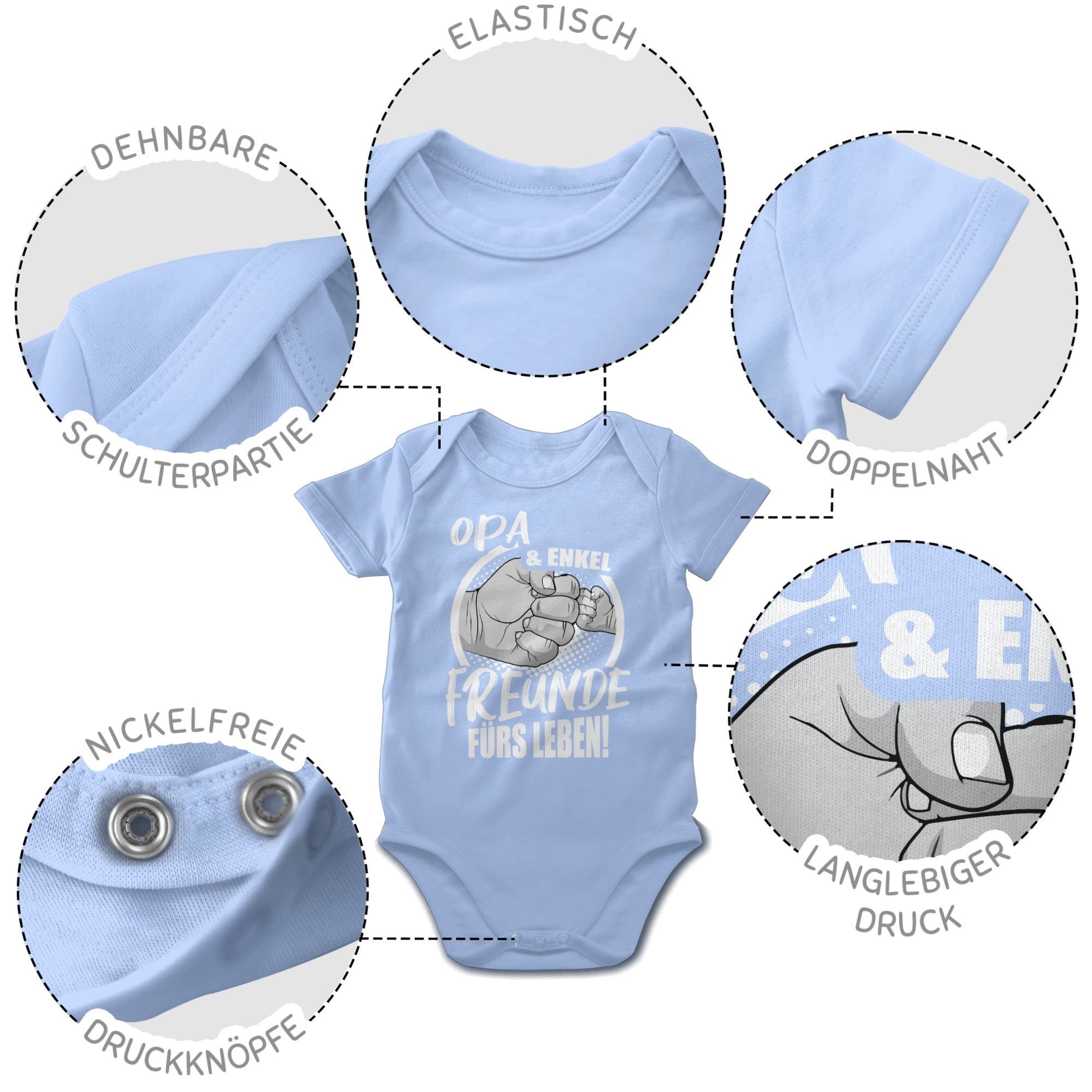 Shirtracer Shirtbody Opa & Enkel fürs Baby Babyblau 3 Partner-Look Familie Freunde Leben