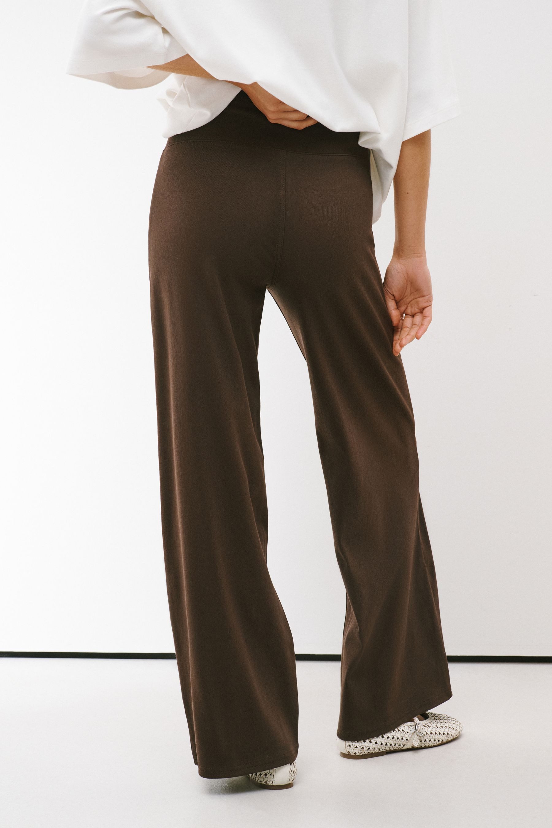 Next Jeansleggings Denim-Hose aus Jersey mit weitem Bein (1-tlg)