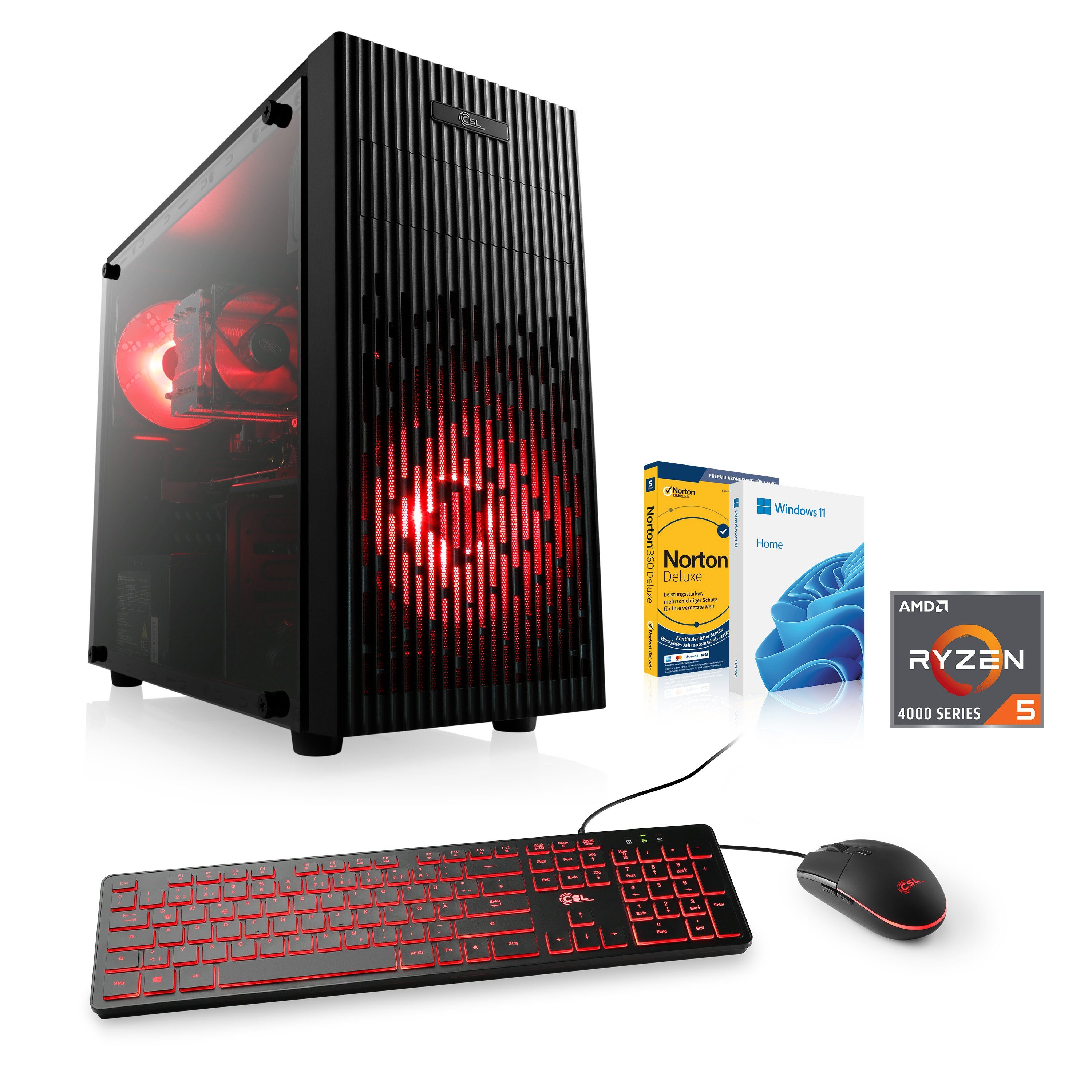 CSL Levita L8510 Gaming-PC (AMD Ryzen 5 4500, GeForce RTX 3060, 16 GB RAM, 500 GB SSD, Luftkühlung)