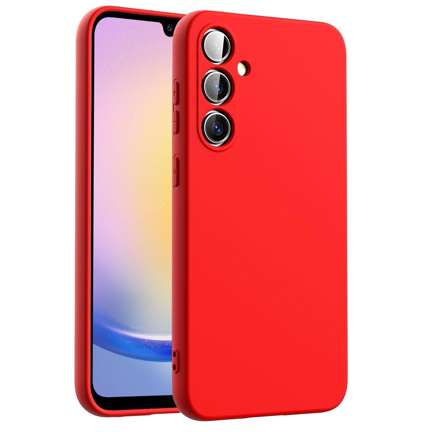 CoolGadget Handyhülle Silikon Case für das Samsung Galaxy A25 5G Slim TPU Cover 6,5 Zoll, Weiche Schutz Hülle mit Innen Fleece aus Stoff Handy Tasche