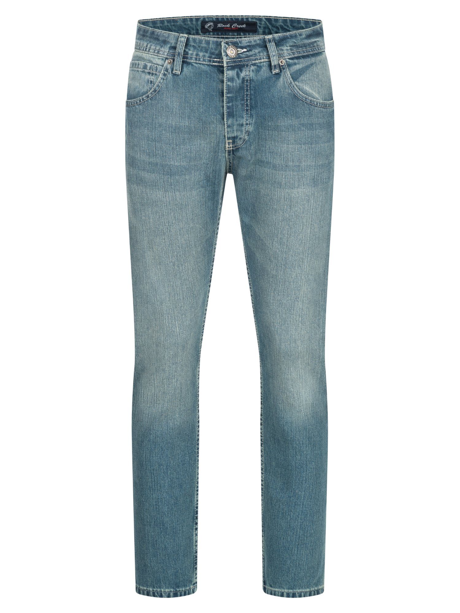 Regular-fit-Jeans Herren Jeans Stonewashed Hellblau RC-2403