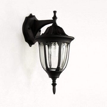 Licht-Erlebnisse Außen-Wandleuchte MILANO, ohne Leuchtmittel, AußenWandlampe Schwarz Glas rustikal Garten Balkon Lampe