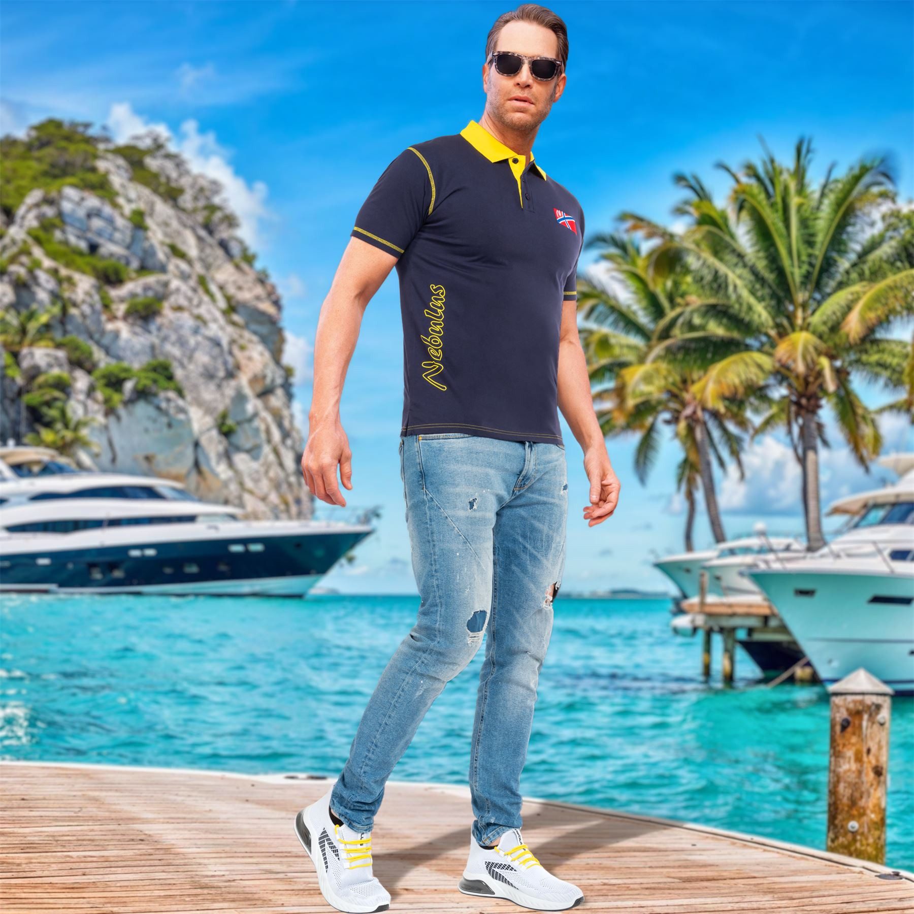 Nebulus Poloshirt ALEO, P4996 - Herren, navy, XL