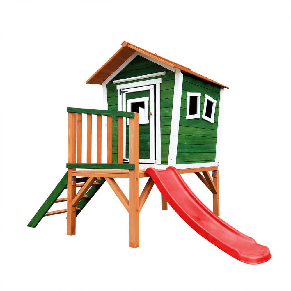 HOME DELUXE Spielhaus PINO auf Stelzen inkl. Rutsche - 242 x 171 x 193 cm, Gefertigt aus hochwertigem Tannenholz, Baumhaus