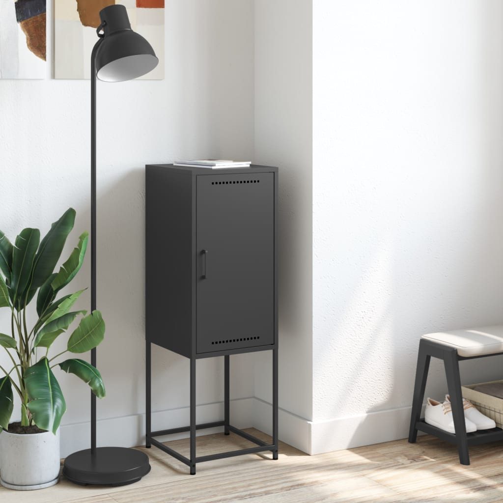 furnicato Highboard Schwarz 36x39x107 cm Stahl (1 St)