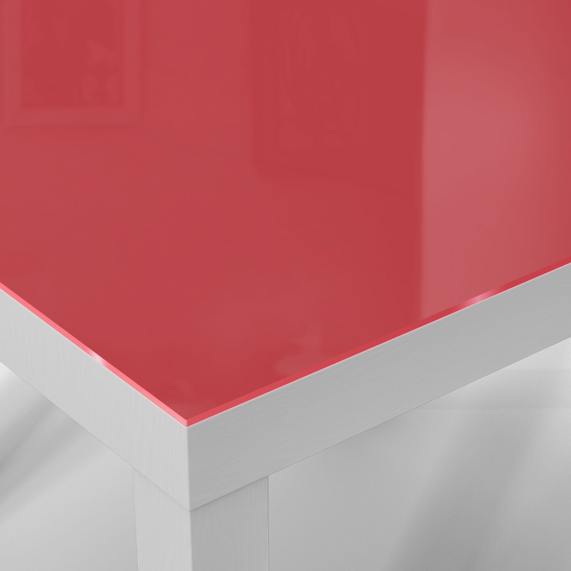 Glastisch - 'Unifarben Couchtisch Glas Beistelltisch modern Rot', DEQORI Weiß