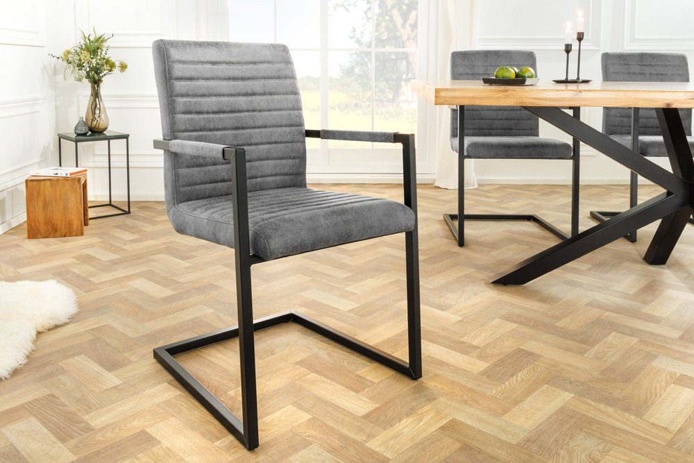 riess-ambiente Freischwinger LOFT vintage grau / schwarz (Einzelartikel, 1 günstig online kaufen