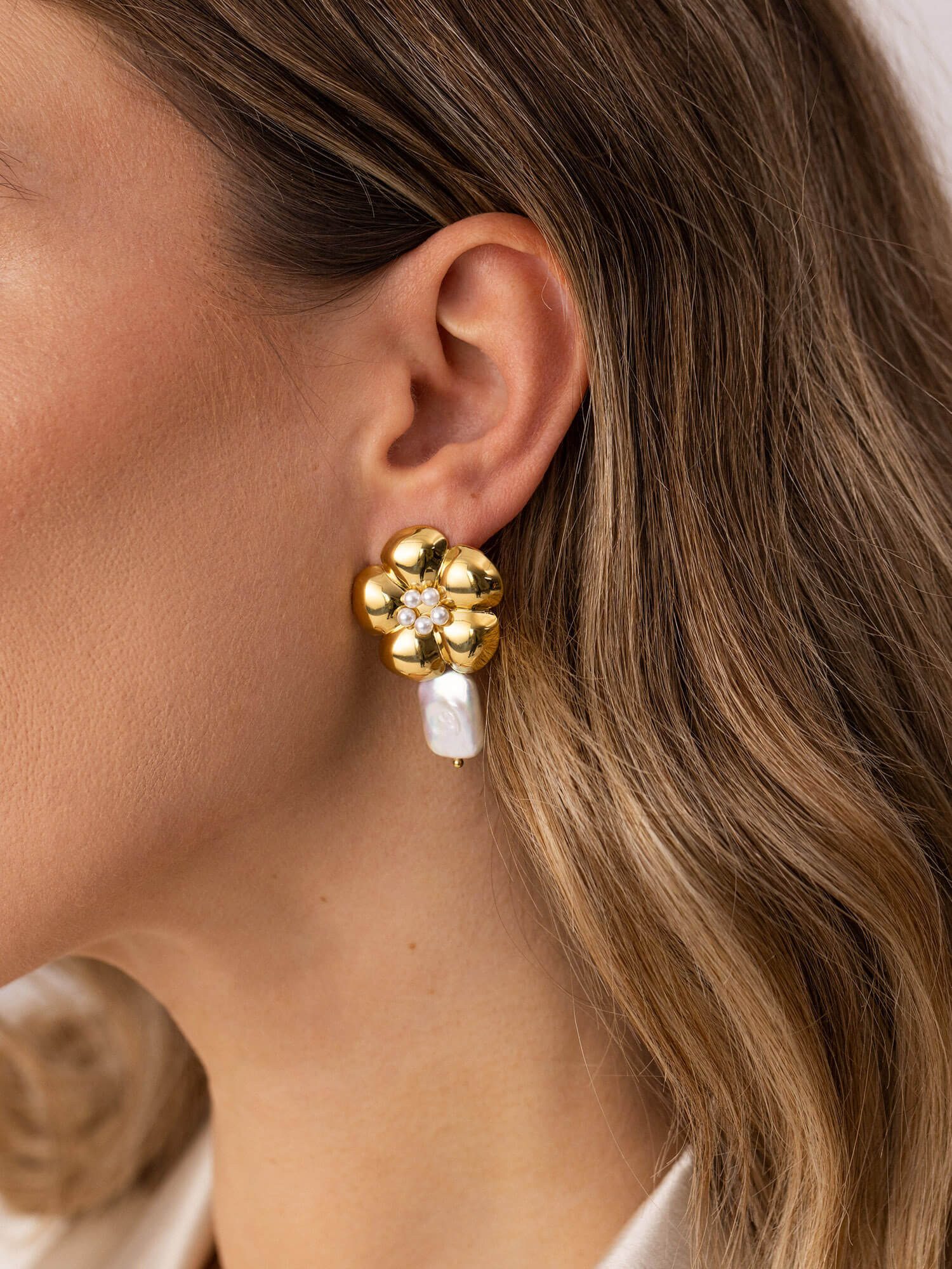 Purelei Paar Ohrstecker Floral Pearly