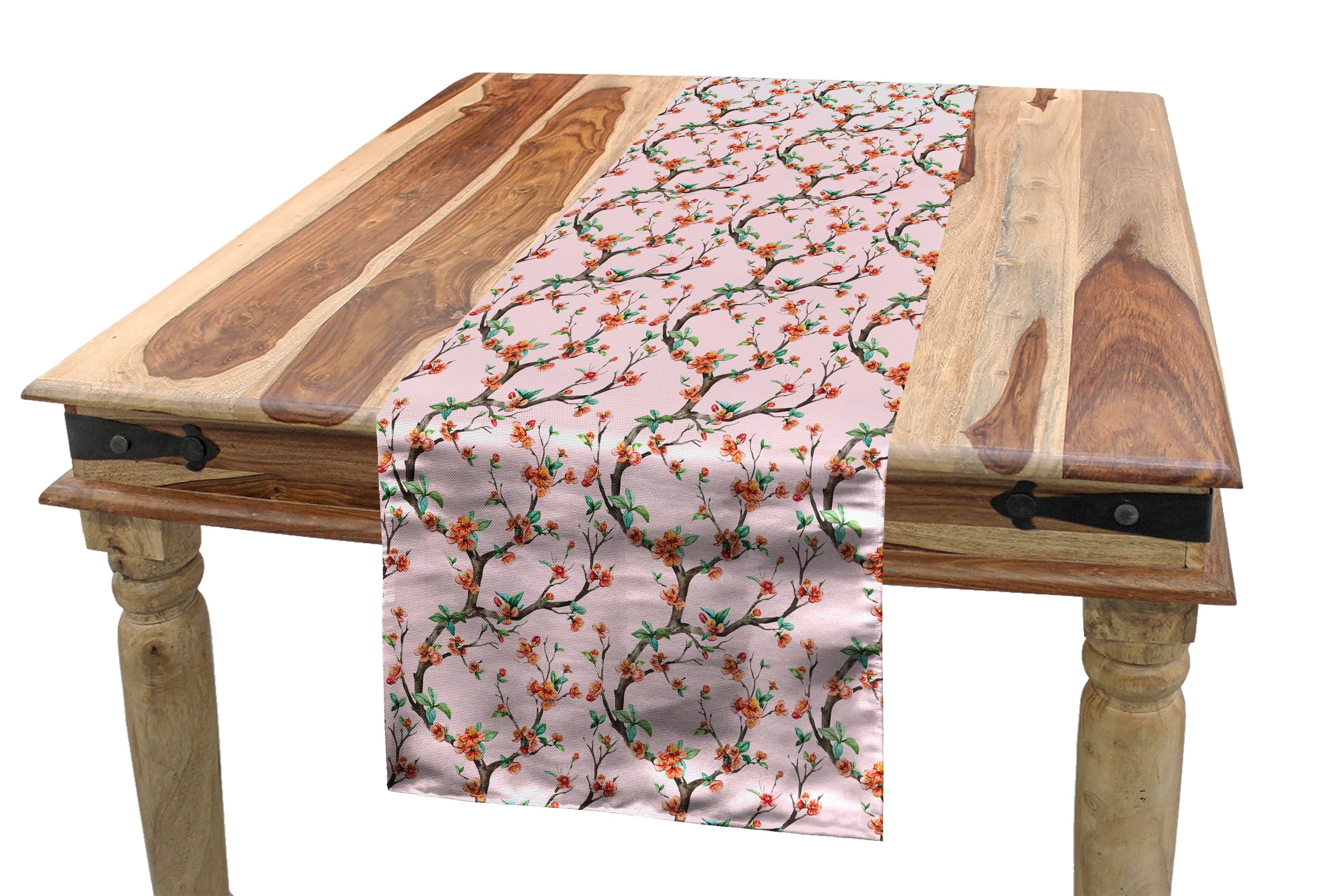 Abakuhaus Tischläufer Esszimmer Küche Rechteckiger Dekorativer Tischläufer, Blumen Sakura Baum-Zweig