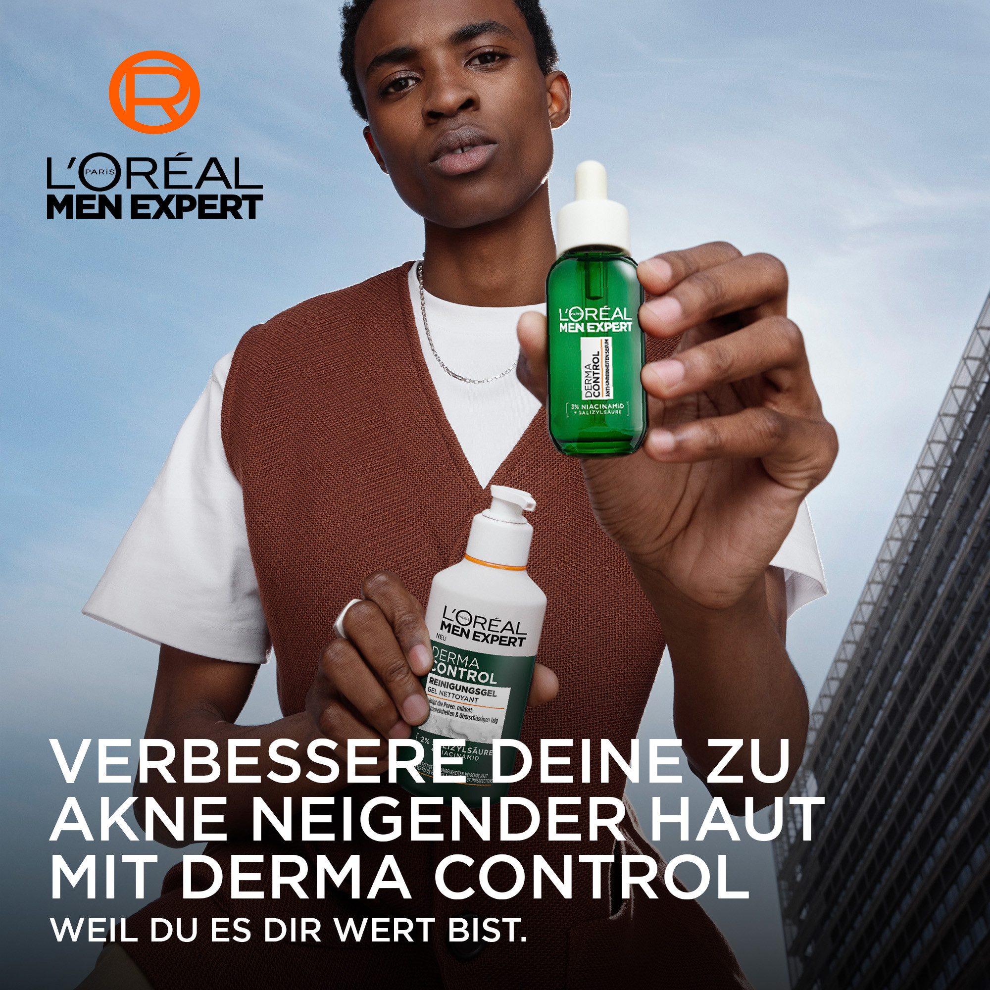 L'ORÉAL PARIS MEN EXPERT Hautreinigungs-Set DERMA CONTROL GESCHENKSET REINIGUNGSGEL & SERUM, bekämpft Unreinheiten effektiv und beugt neue vor.