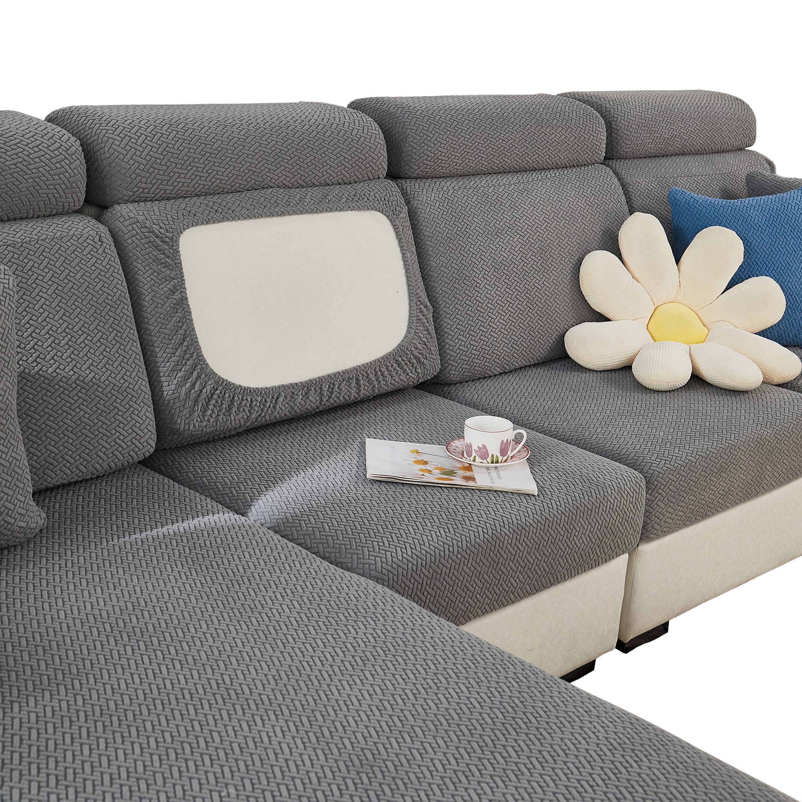 Zaewry Sofahusse 1-4Sitze, Stretch, Couch Sitzbezug, Sofa Sitzkissenbezug, rutschfest Stoff, Elastischer Kissenbezüge