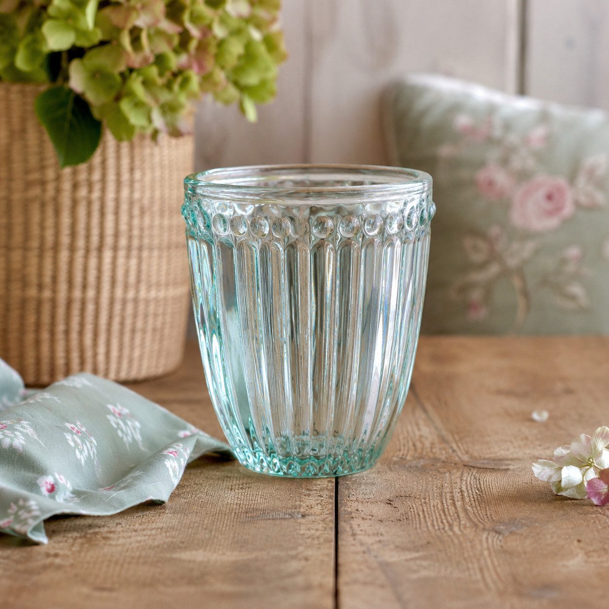 Greengate Glas GreenGate Wasserglas Alice Kühle Minze