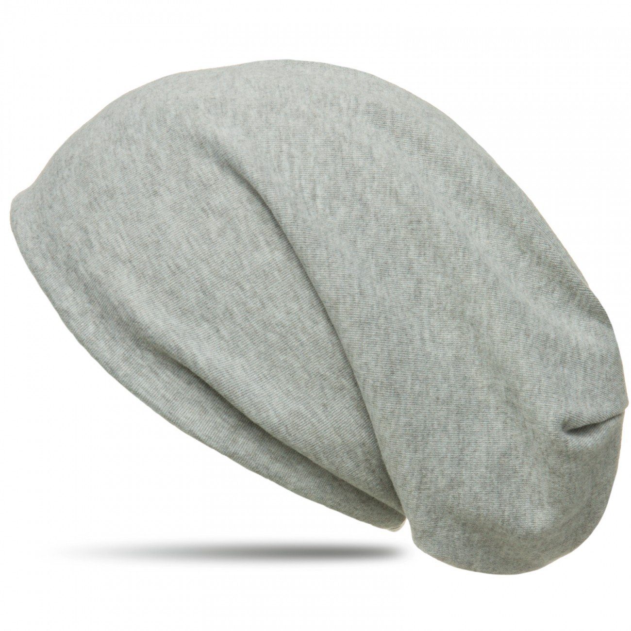 Caspar Beanie MU134 Beanie Mütze mit warmem Flanell Stoff hellgrau (meliert)