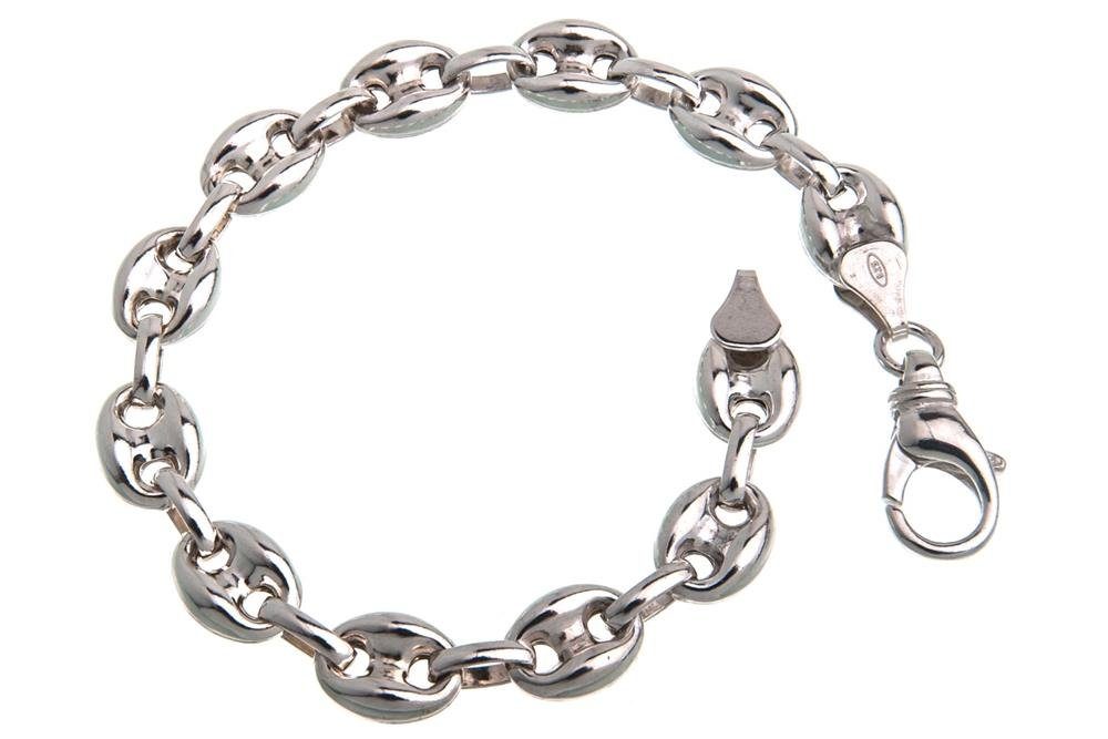 Silberarmband Kaffeebohnenkette Armband 9mm - 925 Silber, Länge wählbar