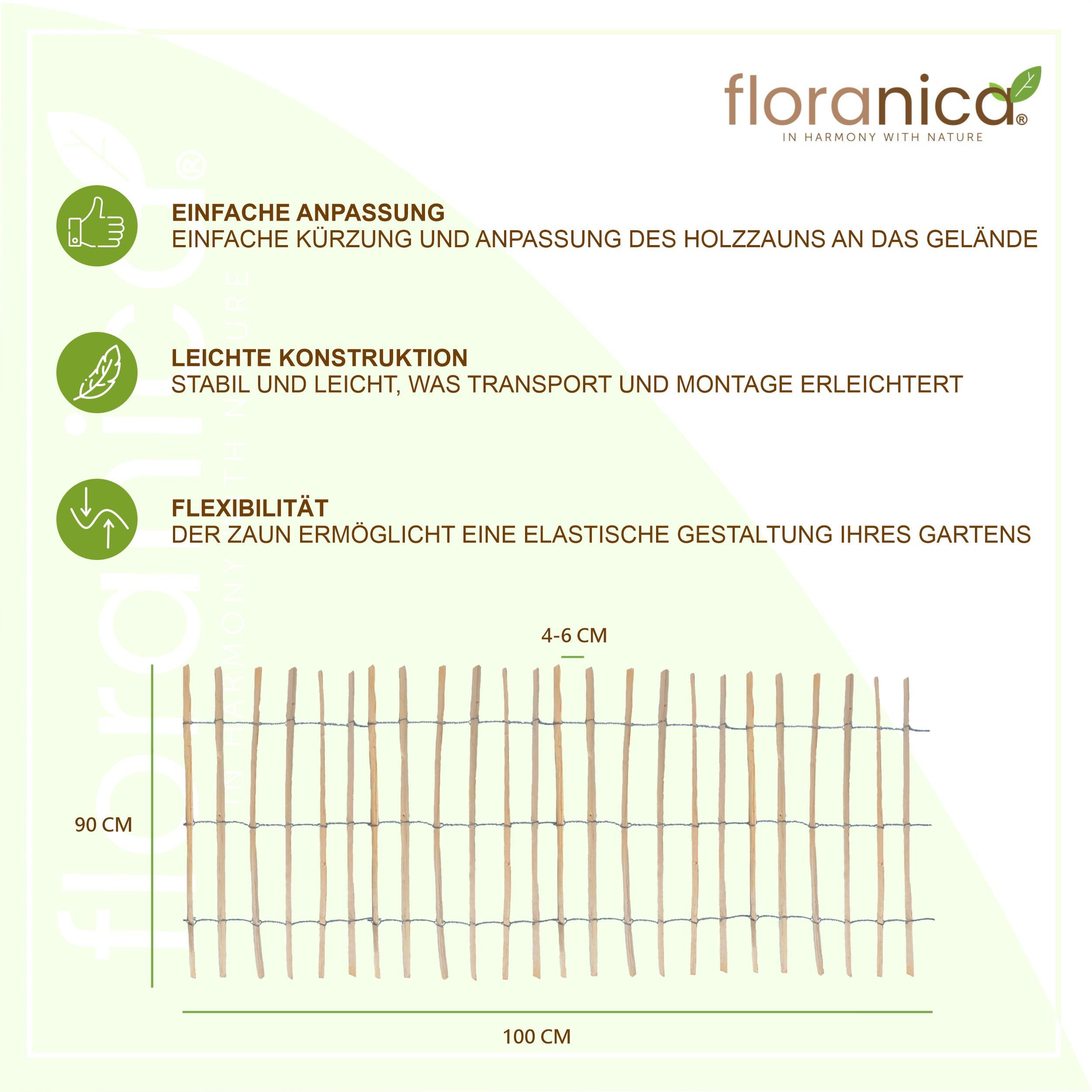 Floranica Staketenzaun Gartenzaun aus Haselnuss oder günstig online kaufen