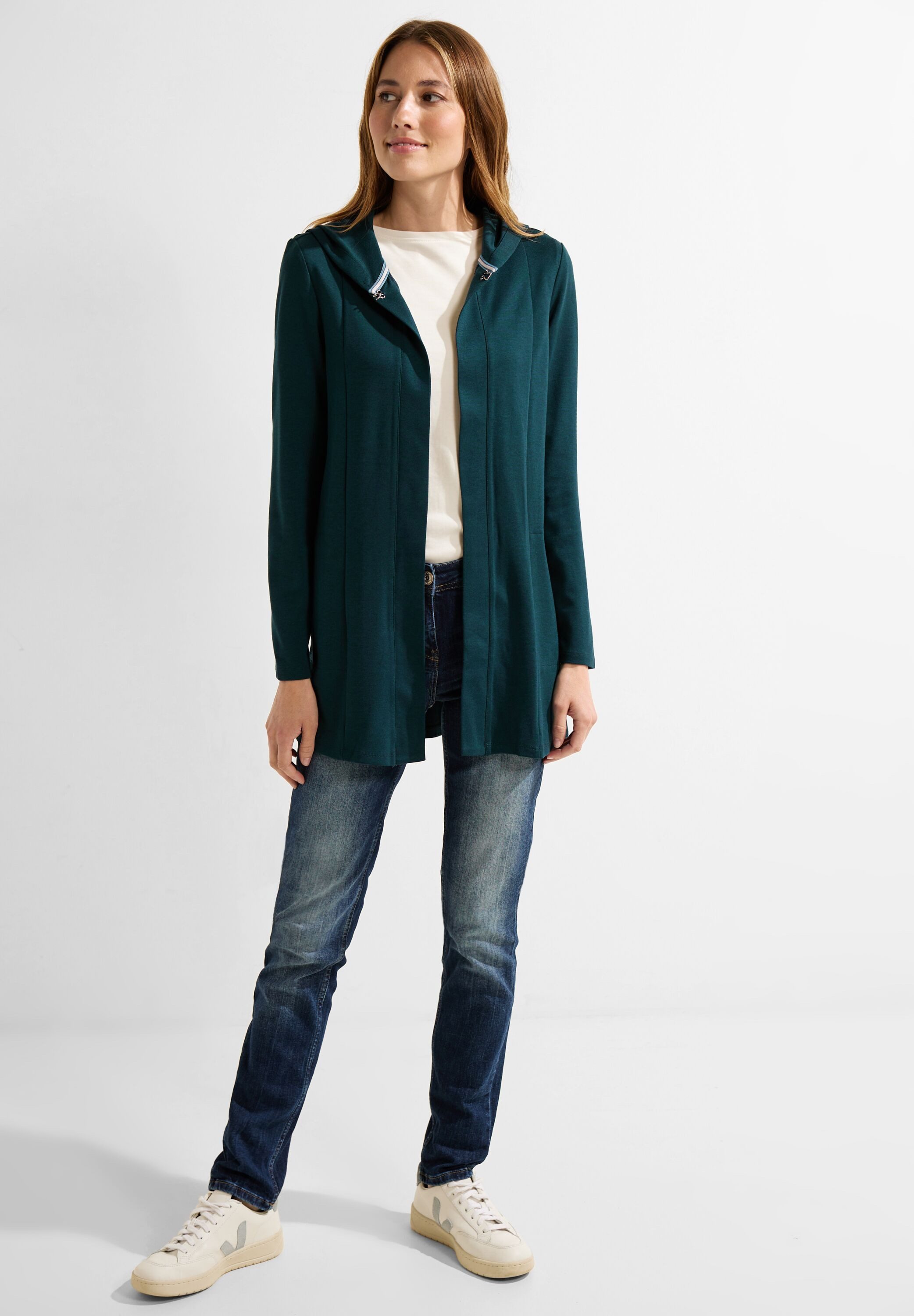 CECIL Outdoorjacke Unifarbene Kapuzenshirtjacke