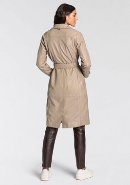 Gipsy Ledermantel GWTaruh OT (2-tlg) femininer Leder-Trenchcoat mit Bindegürtel